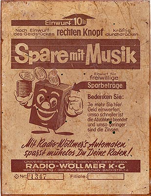 Münzautomat der Firma Radio-Wöllmer