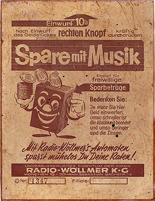 Münzautomat der Firma Radio-Wöllmer