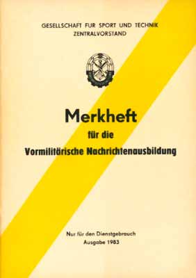 Merkheft für die Vormilitärische Nachrichtenausbildung